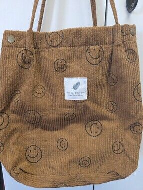 Corduroy Smiley Face Bag